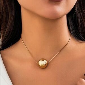 Anthropologie Gold Sphere Necklace